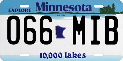 MN license plate 066MIB