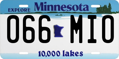 MN license plate 066MIO