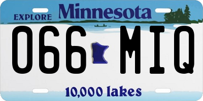MN license plate 066MIQ