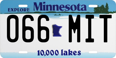 MN license plate 066MIT