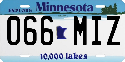 MN license plate 066MIZ