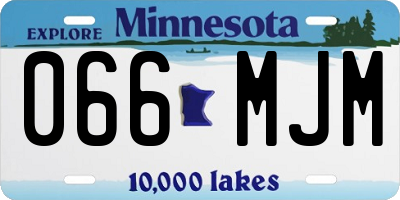 MN license plate 066MJM