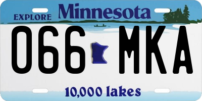 MN license plate 066MKA