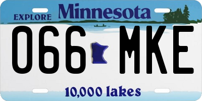 MN license plate 066MKE