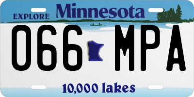 MN license plate 066MPA