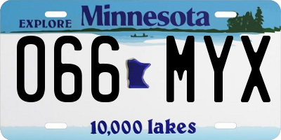 MN license plate 066MYX