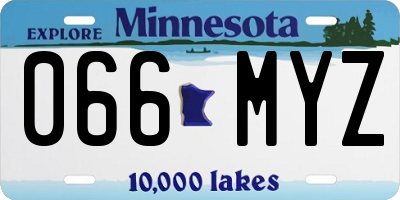 MN license plate 066MYZ