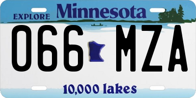 MN license plate 066MZA