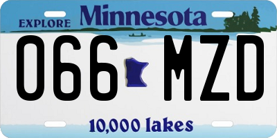 MN license plate 066MZD