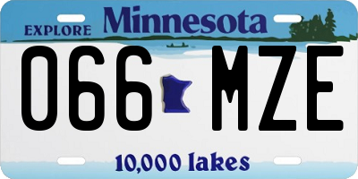 MN license plate 066MZE