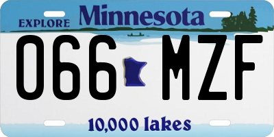 MN license plate 066MZF