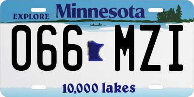 MN license plate 066MZI