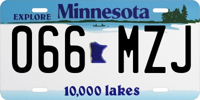 MN license plate 066MZJ
