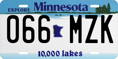 MN license plate 066MZK