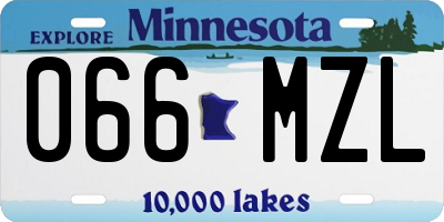MN license plate 066MZL