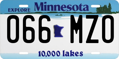 MN license plate 066MZO
