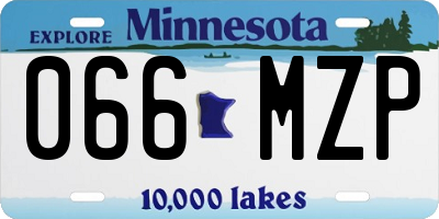 MN license plate 066MZP