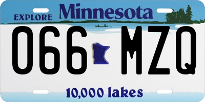 MN license plate 066MZQ