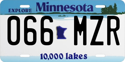 MN license plate 066MZR
