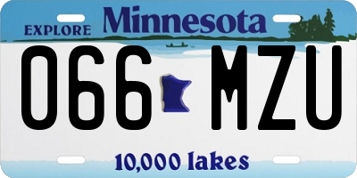 MN license plate 066MZU
