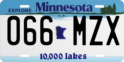 MN license plate 066MZX