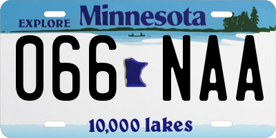 MN license plate 066NAA