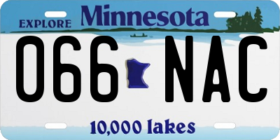 MN license plate 066NAC