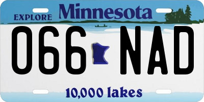 MN license plate 066NAD
