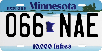 MN license plate 066NAE