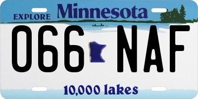 MN license plate 066NAF