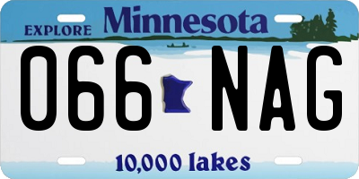 MN license plate 066NAG