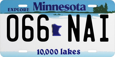 MN license plate 066NAI