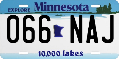 MN license plate 066NAJ