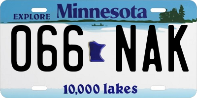 MN license plate 066NAK