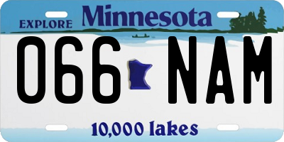 MN license plate 066NAM