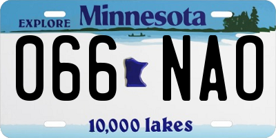 MN license plate 066NAO