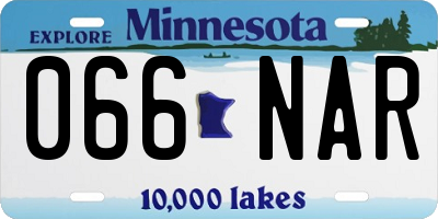 MN license plate 066NAR