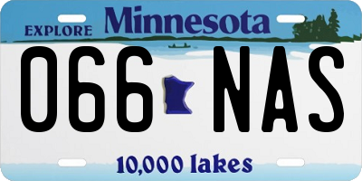 MN license plate 066NAS