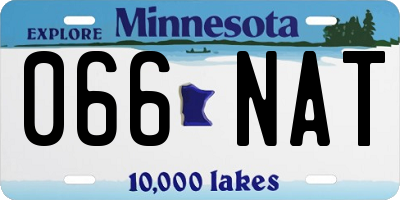 MN license plate 066NAT