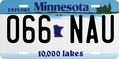 MN license plate 066NAU