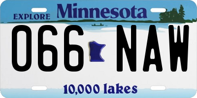 MN license plate 066NAW