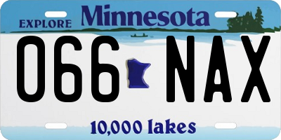 MN license plate 066NAX