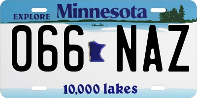 MN license plate 066NAZ