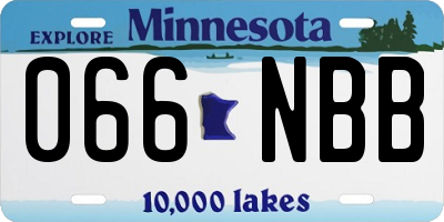 MN license plate 066NBB