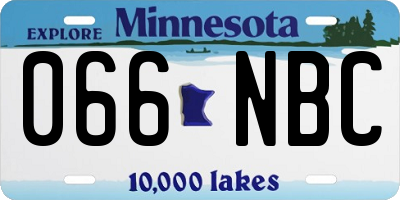 MN license plate 066NBC