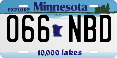 MN license plate 066NBD