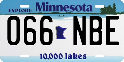 MN license plate 066NBE