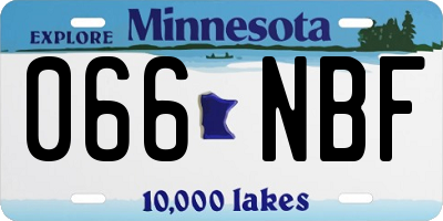 MN license plate 066NBF