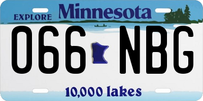 MN license plate 066NBG
