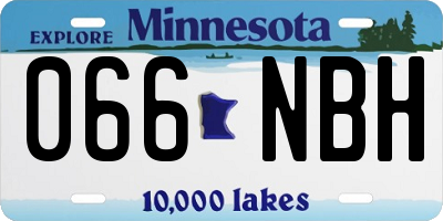 MN license plate 066NBH